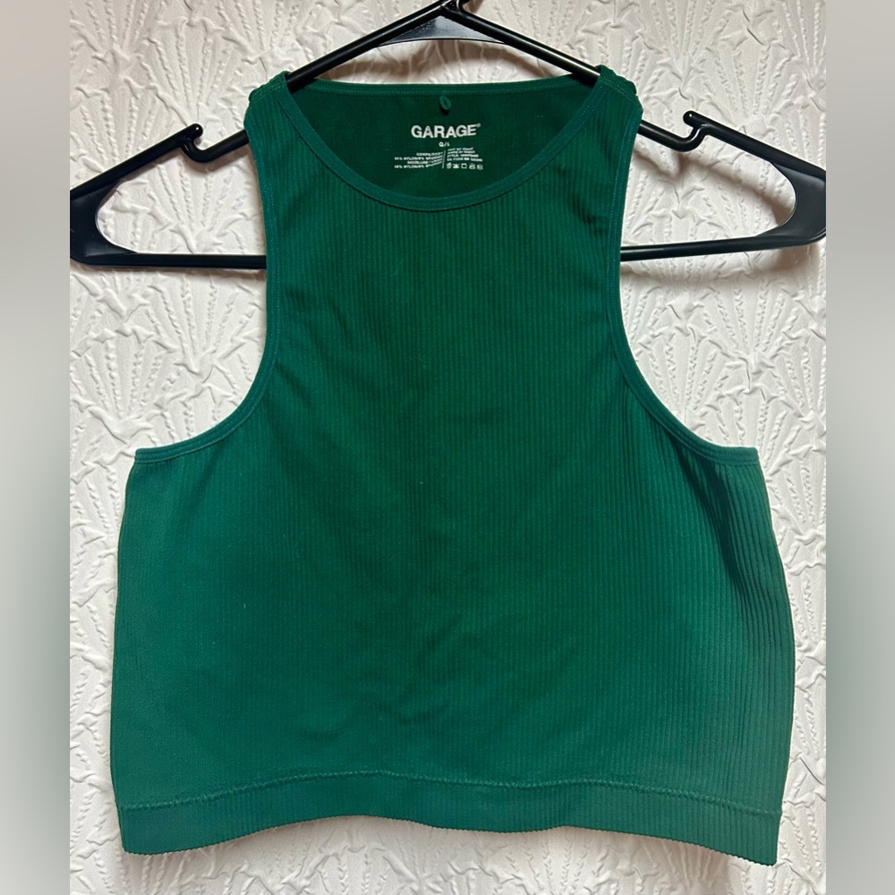 Garage Large Emerald Ribbed Tank Top
